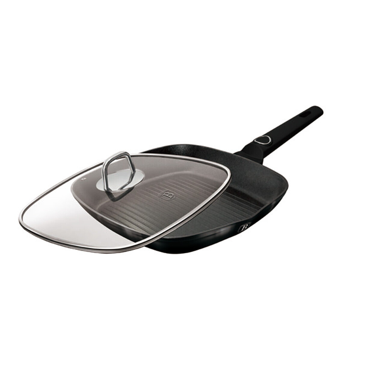 Tigaie grill cu capac Berlinger Haus, Black Vantage, 28 cm, 2.1 L, aluminiu forjat, negru lucios - imagine 5